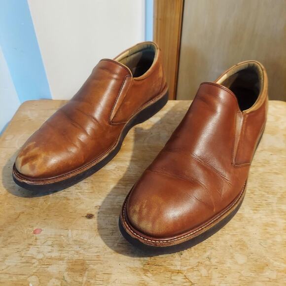 Samuel Hubbard Men's US 10 Brown Leather Dress Loafer Casual Slip On Shoes - Picture 1 of 9